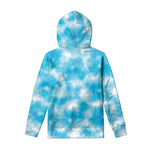 Blue Shibori Tie Dye Print Pullover Hoodie