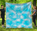 Blue Shibori Tie Dye Print Quilt
