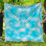 Blue Shibori Tie Dye Print Quilt