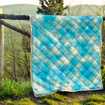 Blue Shibori Tie Dye Print Quilt