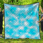 Blue Shibori Tie Dye Print Quilt