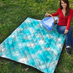 Blue Shibori Tie Dye Print Quilt