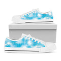 Blue Shibori Tie Dye Print White Low Top Sneakers