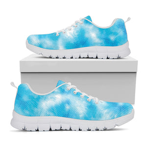 Blue Shibori Tie Dye Print White Sneakers