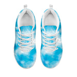 Blue Shibori Tie Dye Print White Sneakers