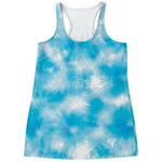 Blue Shibori Tie Dye Print Women's Racerback Tank Top