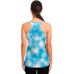 Blue Shibori Tie Dye Print Women's Racerback Tank Top