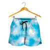 Blue Shibori Tie Dye Print Women's Shorts