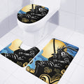 Blue Sky And Golden Sun Samurai Print 3 Piece Bath Mat Set