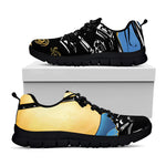 Blue Sky And Golden Sun Samurai Print Black Sneakers