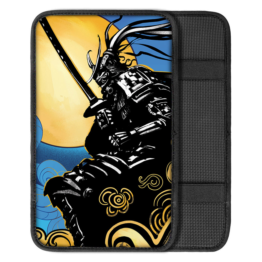 Blue Sky And Golden Sun Samurai Print Car Center Console Cover