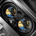 Blue Sky And Golden Sun Samurai Print Car Coasters