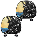 Blue Sky And Golden Sun Samurai Print Car Headrest Covers