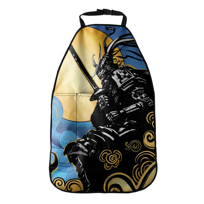 Blue Sky And Golden Sun Samurai Print Car Seat Organizers