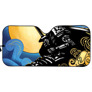 Blue Sky And Golden Sun Samurai Print Car Sun Shade