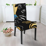 Blue Sky And Golden Sun Samurai Print Dining Chair Slipcover