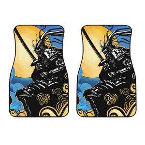 Blue Sky And Golden Sun Samurai Print Front Car Floor Mats