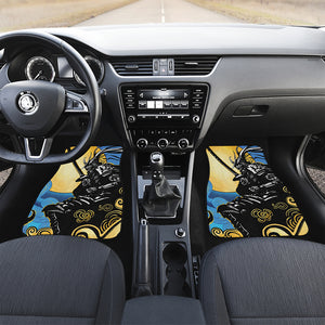 Blue Sky And Golden Sun Samurai Print Front Car Floor Mats