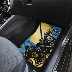 Blue Sky And Golden Sun Samurai Print Front Car Floor Mats