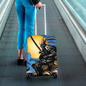 Blue Sky And Golden Sun Samurai Print Luggage Cover