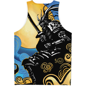 Blue Sky And Golden Sun Samurai Print Men's Tank Top