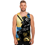 Blue Sky And Golden Sun Samurai Print Men's Tank Top