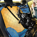 Blue Sky And Golden Sun Samurai Print Pet Car Back Seat Cover