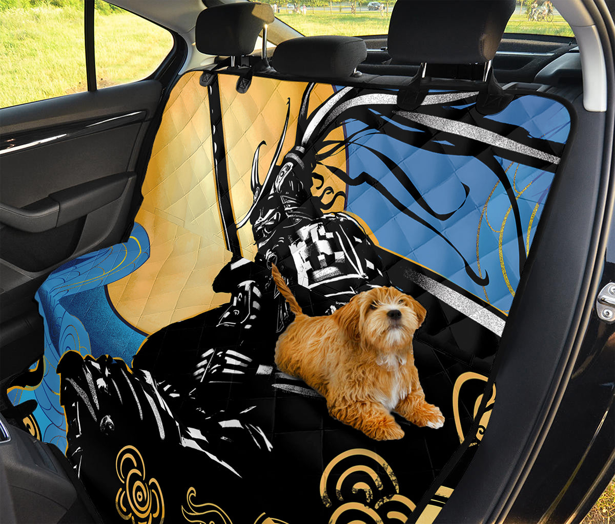 Blue Sky And Golden Sun Samurai Print Pet Car Back Seat Cover