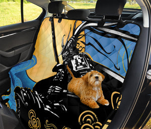 Blue Sky And Golden Sun Samurai Print Pet Car Back Seat Cover