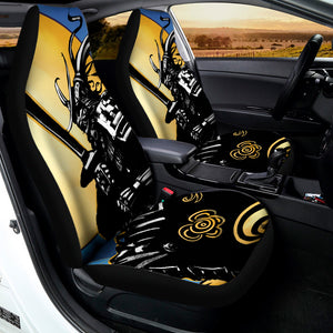 Blue Sky And Golden Sun Samurai Print Universal Fit Car Seat Covers