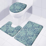 Blue Sky Paisley Bohemian Pattern Print 3 Piece Bath Mat Set
