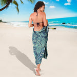 Blue Sky Paisley Bohemian Pattern Print Beach Sarong Wrap