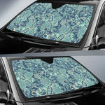 Blue Sky Paisley Bohemian Pattern Print Car Sun Shade GearFrost
