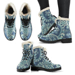 Blue Sky Paisley Bohemian Pattern Print Comfy Boots GearFrost