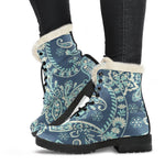 Blue Sky Paisley Bohemian Pattern Print Comfy Boots GearFrost