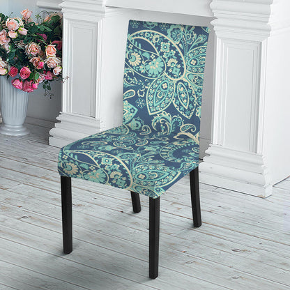Blue Sky Paisley Bohemian Pattern Print Dining Chair Slipcover