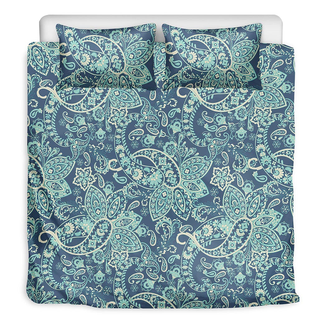 Blue Sky Paisley Bohemian Pattern Print Duvet Cover Bedding Set