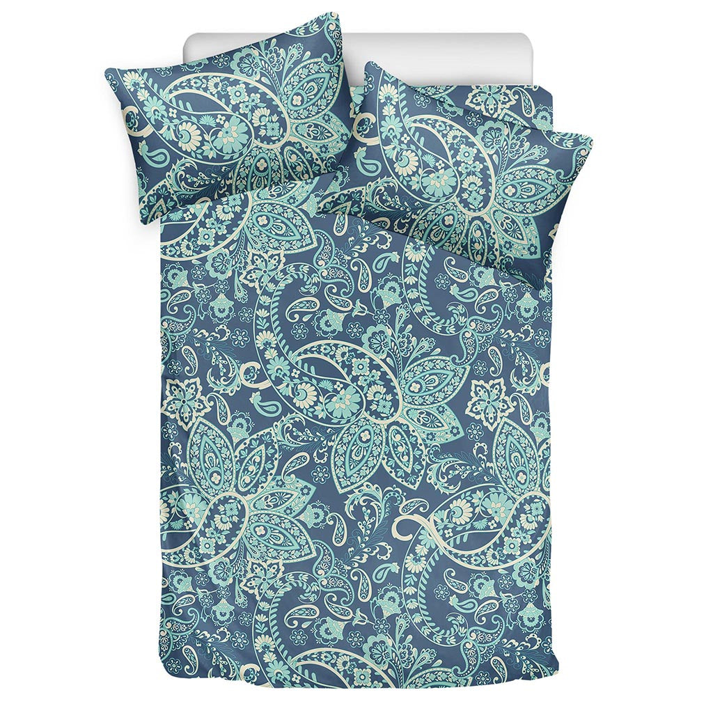 Blue Sky Paisley Bohemian Pattern Print Duvet Cover Bedding Set