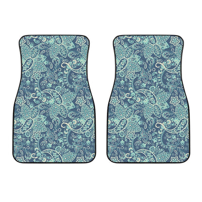 Blue Sky Paisley Bohemian Pattern Print Front Car Floor Mats