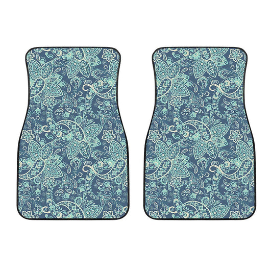 Blue Sky Paisley Bohemian Pattern Print Front Car Floor Mats