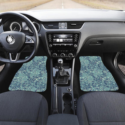 Blue Sky Paisley Bohemian Pattern Print Front Car Floor Mats
