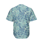 Blue Sky Paisley Bohemian Pattern Print Men's Baseball Jersey