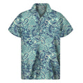 Blue Sky Paisley Bohemian Pattern Print Men's Short Sleeve Shirt