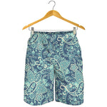 Blue Sky Paisley Bohemian Pattern Print Men's Shorts