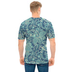 Blue Sky Paisley Bohemian Pattern Print Men's T-Shirt
