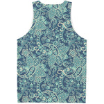 Blue Sky Paisley Bohemian Pattern Print Men's Tank Top