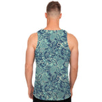 Blue Sky Paisley Bohemian Pattern Print Men's Tank Top
