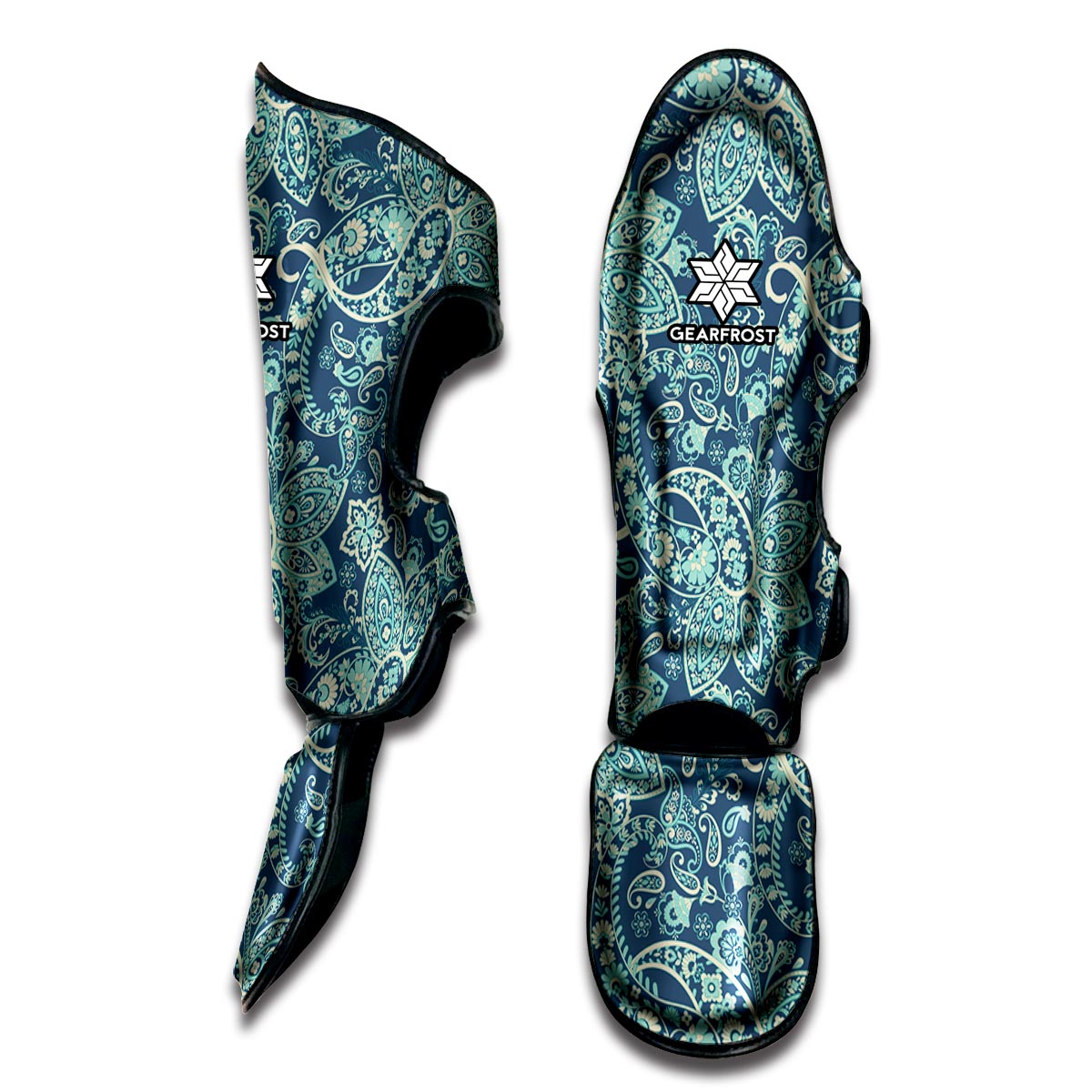Blue Sky Paisley Bohemian Pattern Print Muay Thai Shin Guard