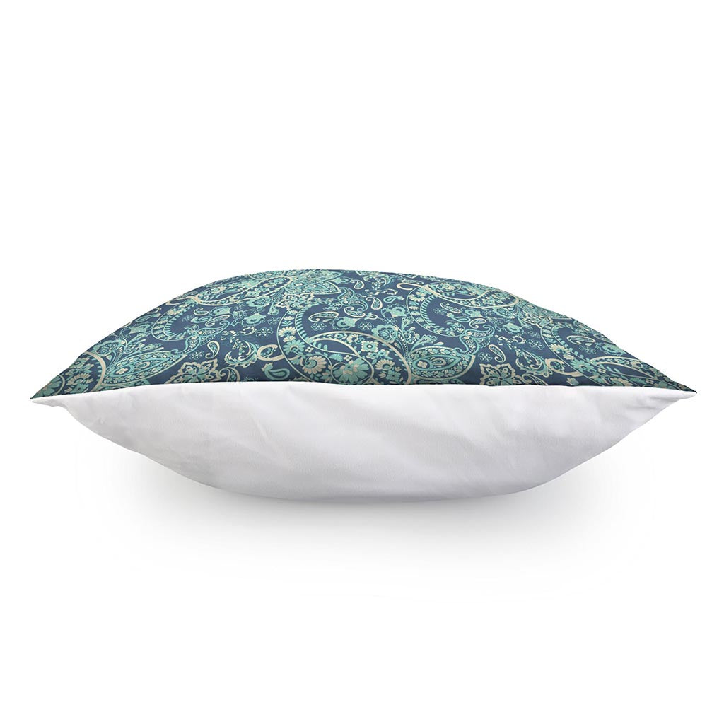 Blue Sky Paisley Bohemian Pattern Print Pillow Cover