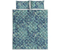 Blue Sky Paisley Bohemian Pattern Print Quilt Bed Set